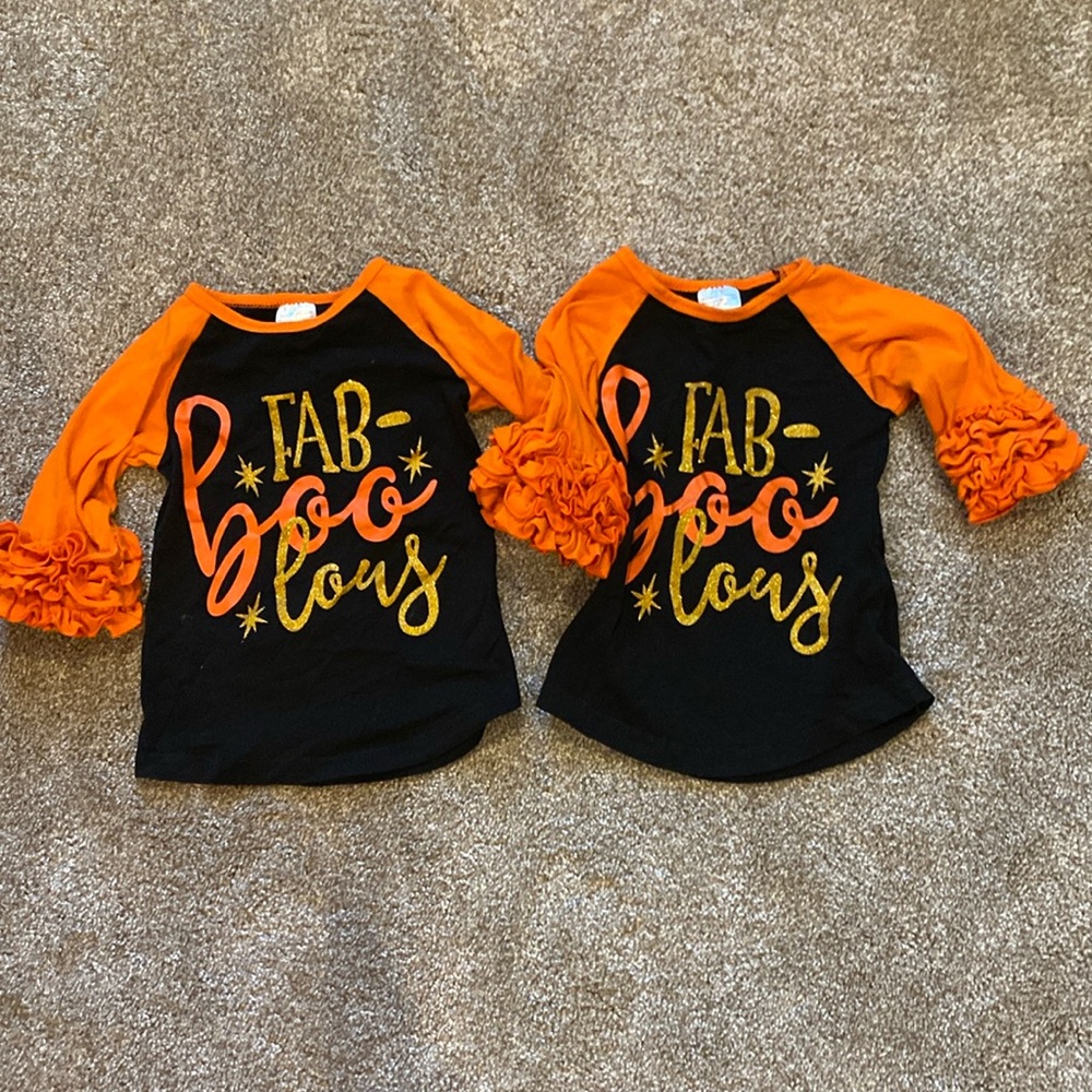 2 Halloween 3/4 sleeve tops